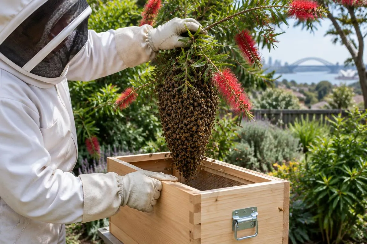 A cloud of bees that settles in one place, a sign checked during bee swarm help
