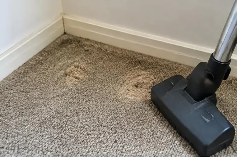 Vacuum beside wool carpet edges and skirting