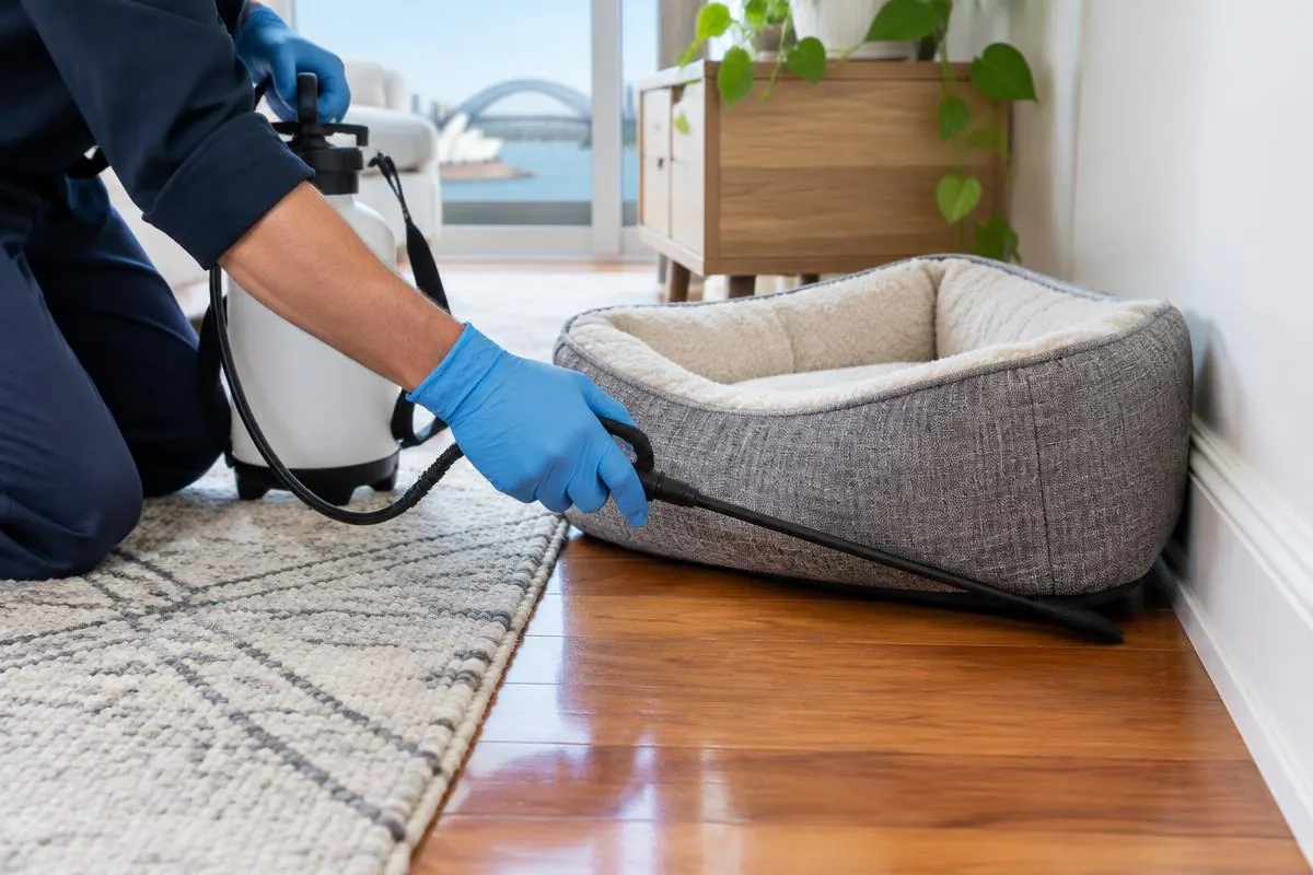 Small insects jumping around ankles, a sign checked during flea control