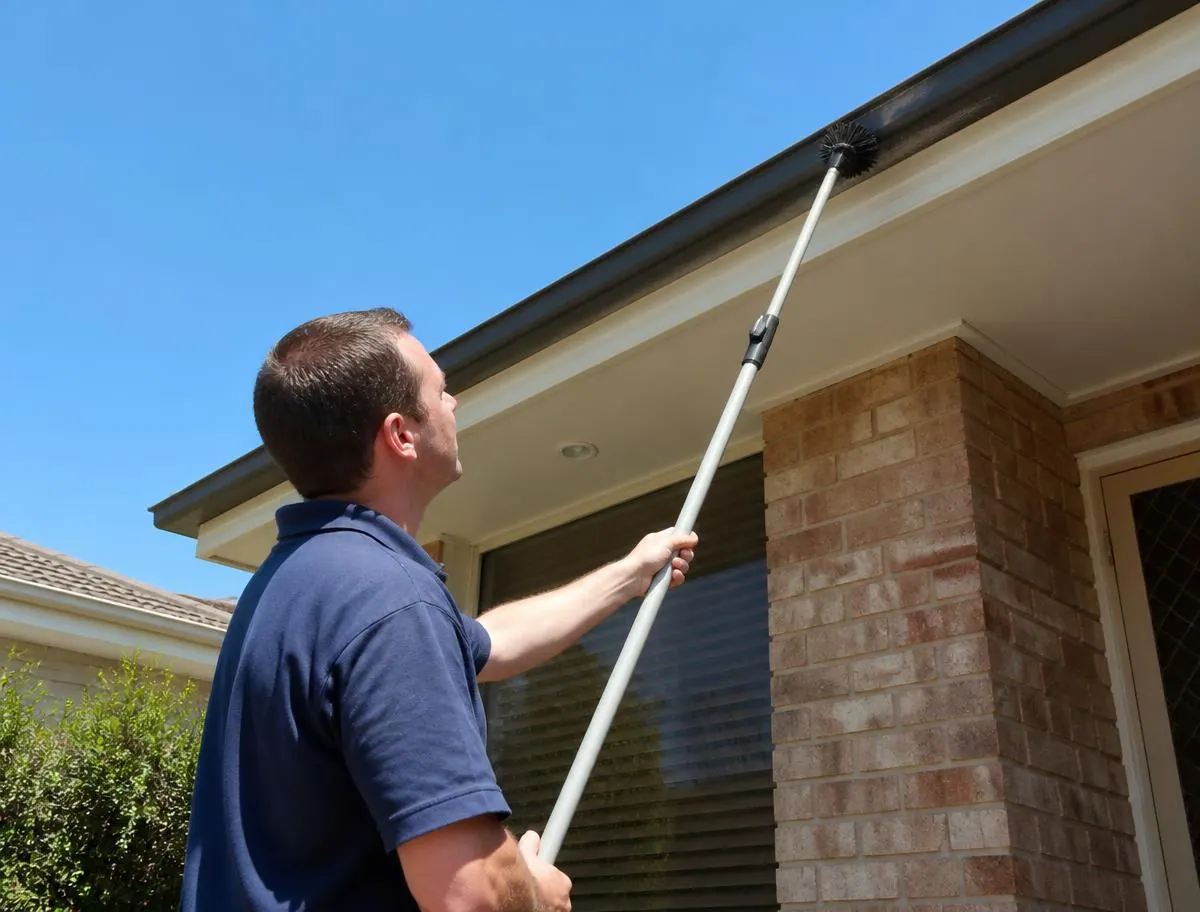 Eaves, windows and door frames de-webbed and treated, a sign checked during general pest control