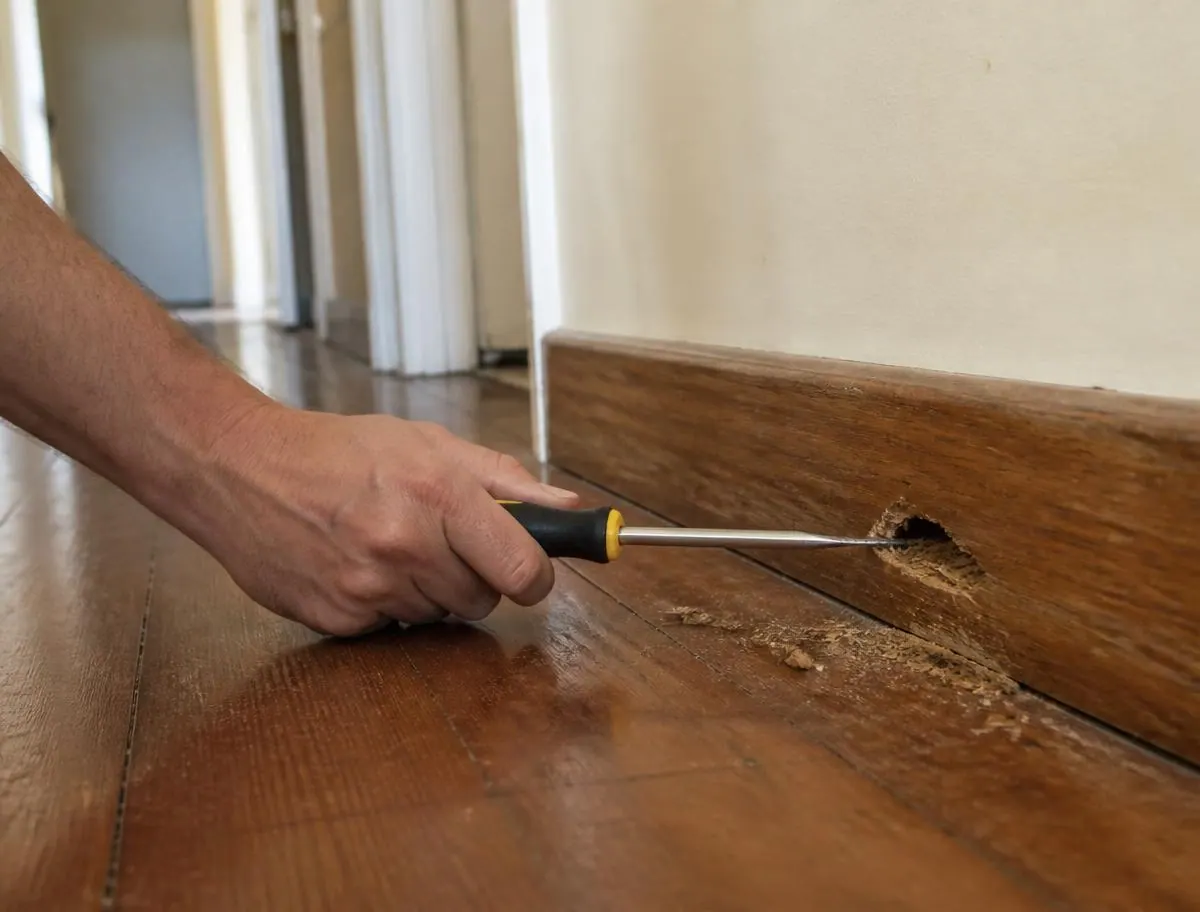 Floorboards, skirting or architraves that sound hollow, a sign checked during termite inspections